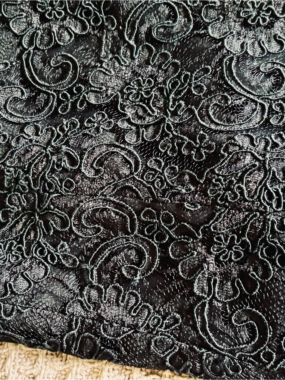 Vintage 90s Black Paisley Jacquard Vest - Tailored Button-Front Waistcoat - Picture 6 of 7